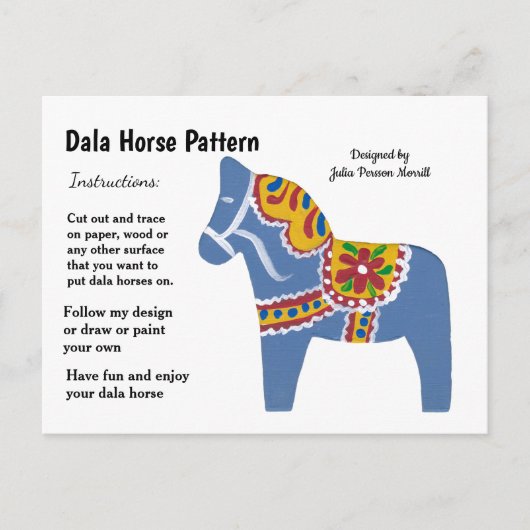 Dala Horse Pattern om te delen Feestdagenkaart (Voorkant)