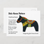 Dala Horse Pattern om te delen Feestdagenkaart (Voorkant / Achterkant)