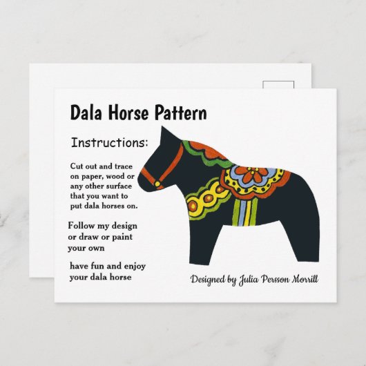 Dala Horse Pattern om te delen Feestdagenkaart (Voorkant / Achterkant)