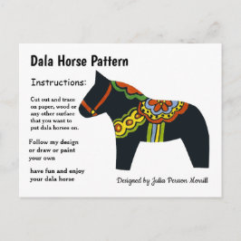 Dala Horse Pattern om te delen Feestdagenkaart