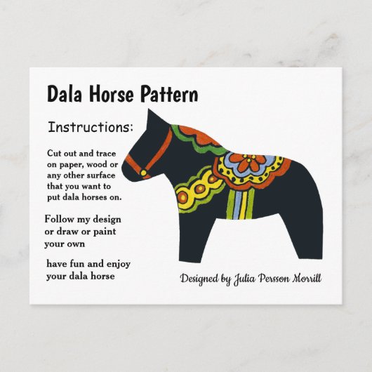 Dala Horse Pattern om te delen Feestdagenkaart (Voorkant)