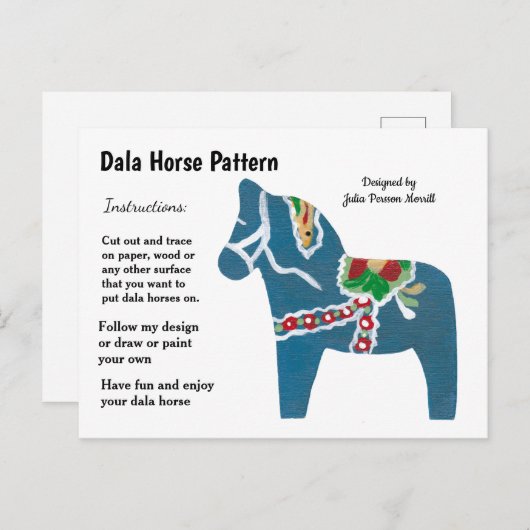 Dala Horse Pattern om te delen Feestdagenkaart (Voorkant / Achterkant)