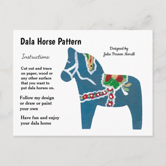 Dala Horse Pattern om te delen Feestdagenkaart (Voorkant)