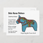 Dala Horse Pattern om te delen Feestdagenkaart (Voorkant / Achterkant)