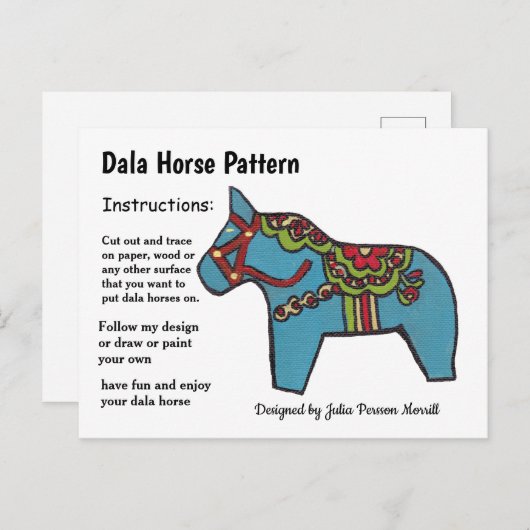 Dala Horse Pattern om te delen Feestdagenkaart (Voorkant / Achterkant)