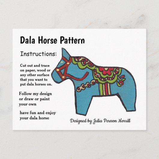Dala Horse Pattern om te delen Feestdagenkaart (Voorkant)