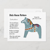 Dala Horse Pattern om te delen Feestdagenkaart (Voorkant / Achterkant)