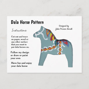 Dala Horse Pattern om te delen Feestdagenkaart