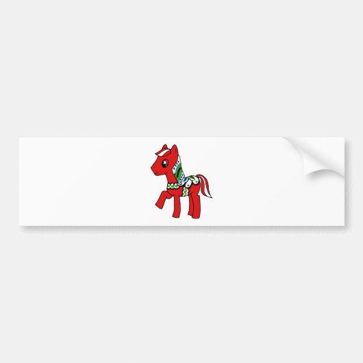 Dala Horse Pony Bumpersticker (Voorkant)