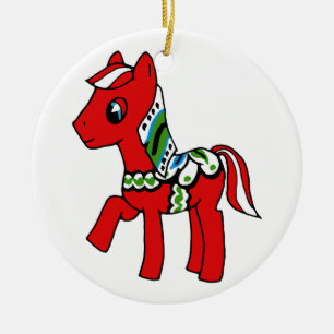 Dala Horse Pony Keramisch Ornament