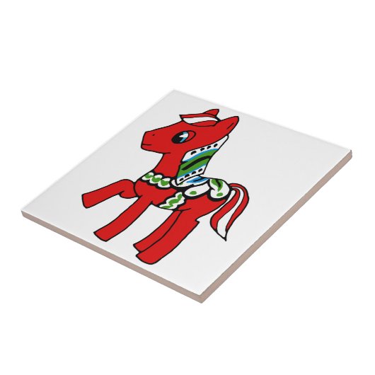 Dala Horse Pony Tegeltje (Zijkant)