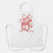Dala Horse Red en White Swedish Design Schort (Voorkant)