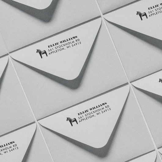 Dala Horse Retouradres Zelfinktende Stempel