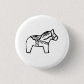 Dala Horse Ronde Button 3,2 Cm (Voorkant)