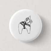 Dala Horse Ronde Button 3,2 Cm (Voorkant)