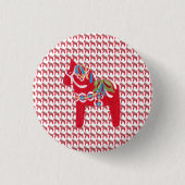 Dala Horse Ronde Button 3,2 Cm (Voorkant)