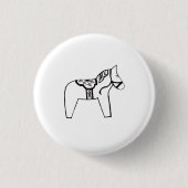 Dala Horse Ronde Button 3,2 Cm (Voorkant)