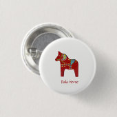 Dala Horse Ronde Button 3,2 Cm (Voorkant /achterkant)