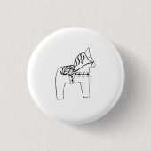 Dala Horse Ronde Button 3,2 Cm (Voorkant)