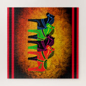 Dala Horse, rood, groen, blauw, zwart, folkpaard Legpuzzel (Horizontaal)