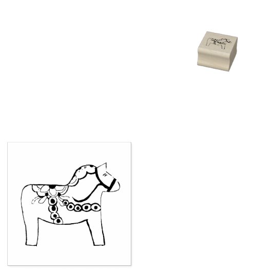Dala Horse Rubber Stamp Rubberstempel (Gestempeld)