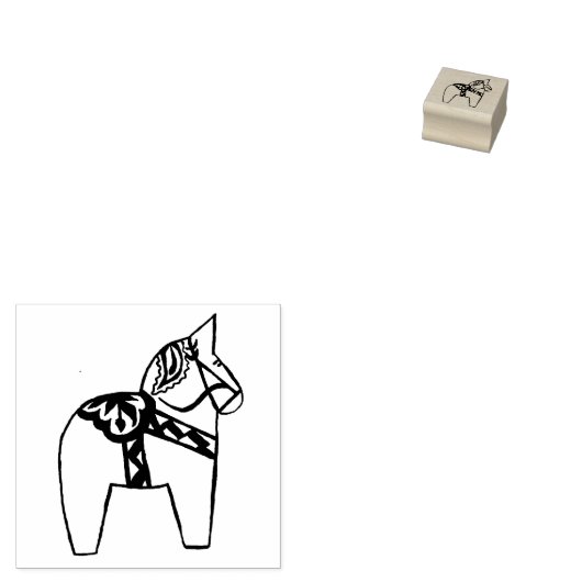 Dala Horse Rubber Stamp Rubberstempel (Gestempeld)