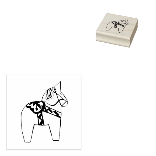 Dala Horse Rubberstempel (Gestempeld)