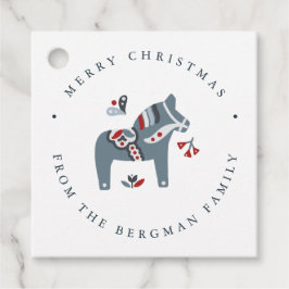 Dala Horse Scandinavian Folk Art Kerstmis Bedankjes Labels