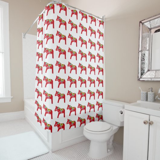 Dala Horse Shower Curtain Douchegordijn (In situ)