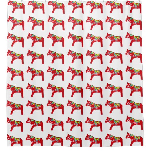Dala Horse Shower Curtain Douchegordijn (Voorkant)