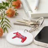 Dala Horse Sleutelhanger (Voorkant Rechts)