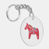 Dala Horse Sleutelhanger (Voorkant Links)