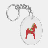 Dala Horse Sleutelhanger (Voorkant Links)