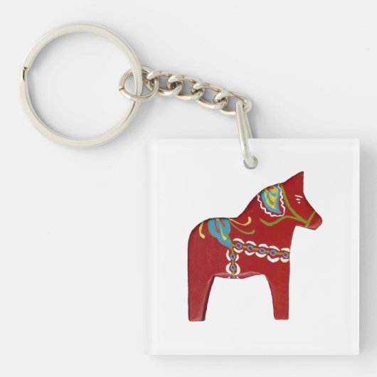 Dala Horse sleutelhanger (voorkant)