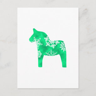 Dala Horse Snowflake Briefkaart