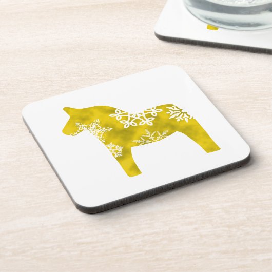 Dala Horse Snowflake Onderzetter (Linkerzijde)