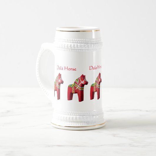 Dala Horse Stein Bierpul (Voorkant links)