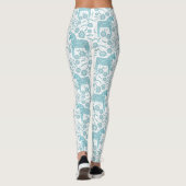 Dala Horse Swedish Blauwgroen and White Pattern Leggings (Achterkant)
