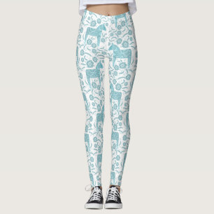 Dala Horse Swedish Blauwgroen and White Pattern Leggings