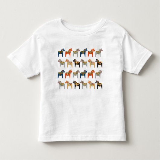 Dala Horse Swedish Folk Art Pattern Kinder Shirts (Voorkant)