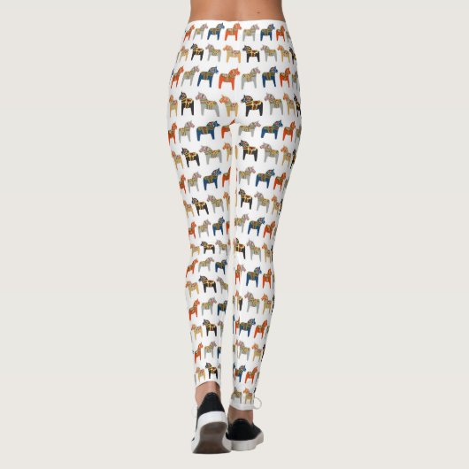 Dala Horse Swedish Folk Art Pattern Leggings (Achterkant)