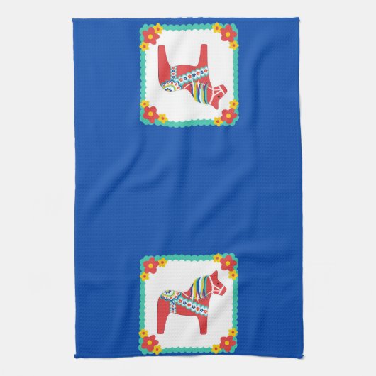 Dala Horse Swedish Kitchen Towel Theedoek (Verticaal)
