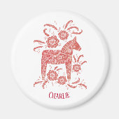 Dala Horse Swedish Personalized Magneet (Voorkant)