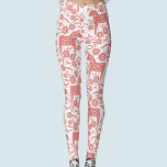 Dala Horse Swedish Red and White Pattern Leggings<br><div class="desc">Dala of Dalecarlian Horse patroon in rood en wit. Zweeds vouwvormig ontwerp.</div>