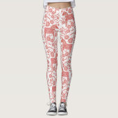 Dala Horse Swedish Red and White Pattern Leggings (Voorkant)