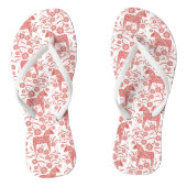 Dala Horse Swedish Red and White Pattern Teenslippers (Voetbed)