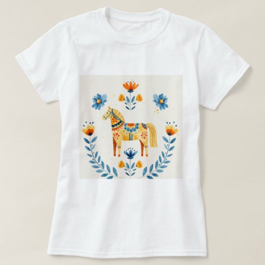 Dala horse t-shirt (Design voorkant)