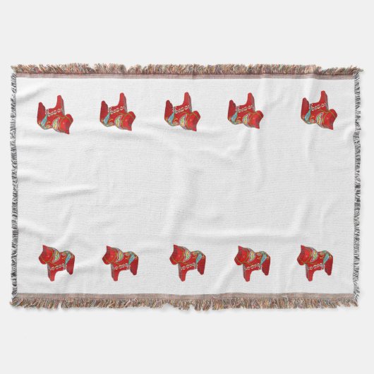 Dala Horse Throw Blanket Deken (Voorkant)