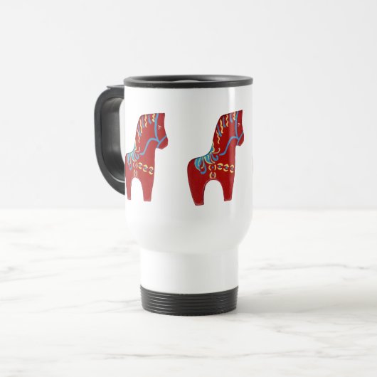 Dala Horse Travel Mug Reisbeker (Voorkant links)