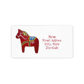 Dala Horse van Julia Persson Morrill Adres Label (Voorkant)